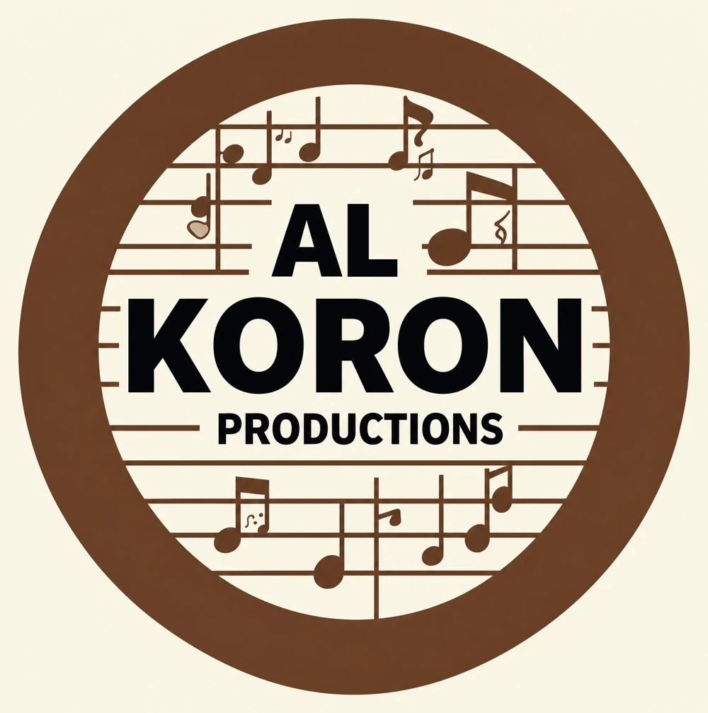 Al Koron Productions music notes logo